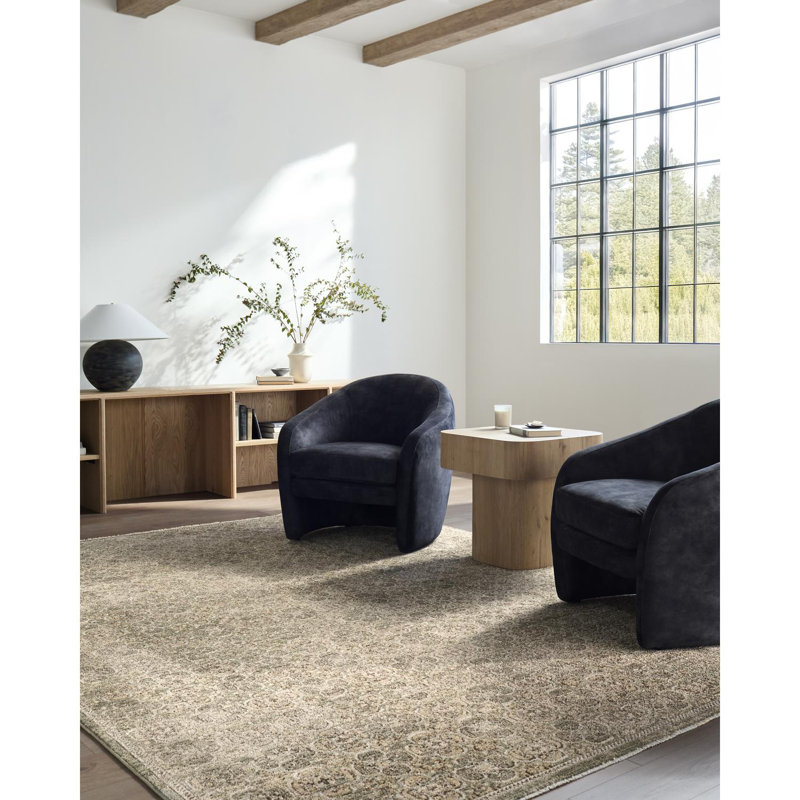 Myrtle Avenue Olive and Taupe Synthetic Rectangular Area Rug