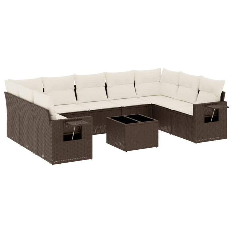 Vidaxl Garden Sofa Set Brown