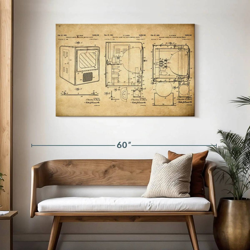 Brevet d'armoire de télévision rétro, H 30 po x l 45 po