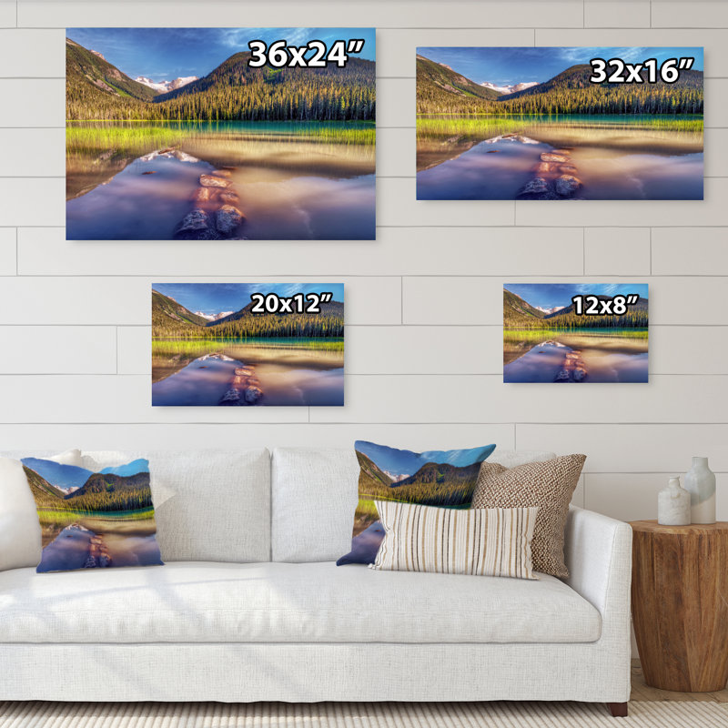 Brilliant Mountain Lake - On, H 12 po x l 20 po x P 1 po, Toile tendue