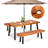 Jeter 4 - Person Acacia Solid Wood Patio Dining Set Umbrella Hole Included Rectangular Table