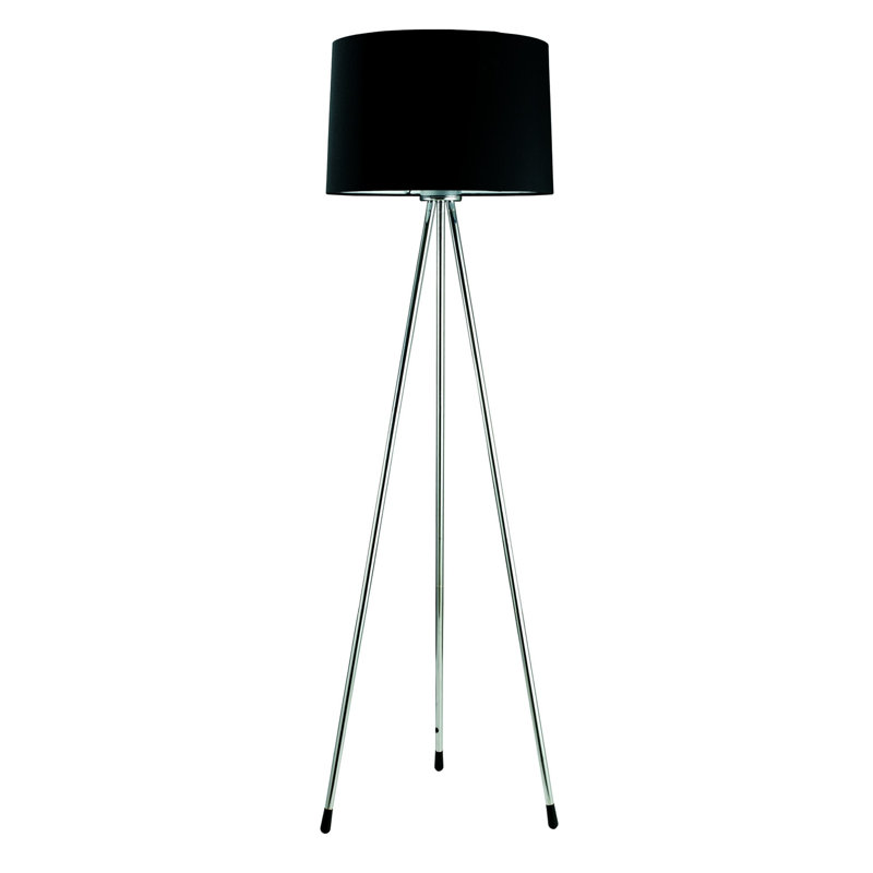 Lampe trépied 59 "avec abat-jour tambour, Noir, noir, noir, noir, Noir, noir, noir, noir