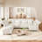 U-Shaped Upholstered Modular Sectional Sofa With Storage, 7 Seat  Corduroy  Couche With Adjustable Arms Backs,Plush Supportive Cushions, Beige-470530649