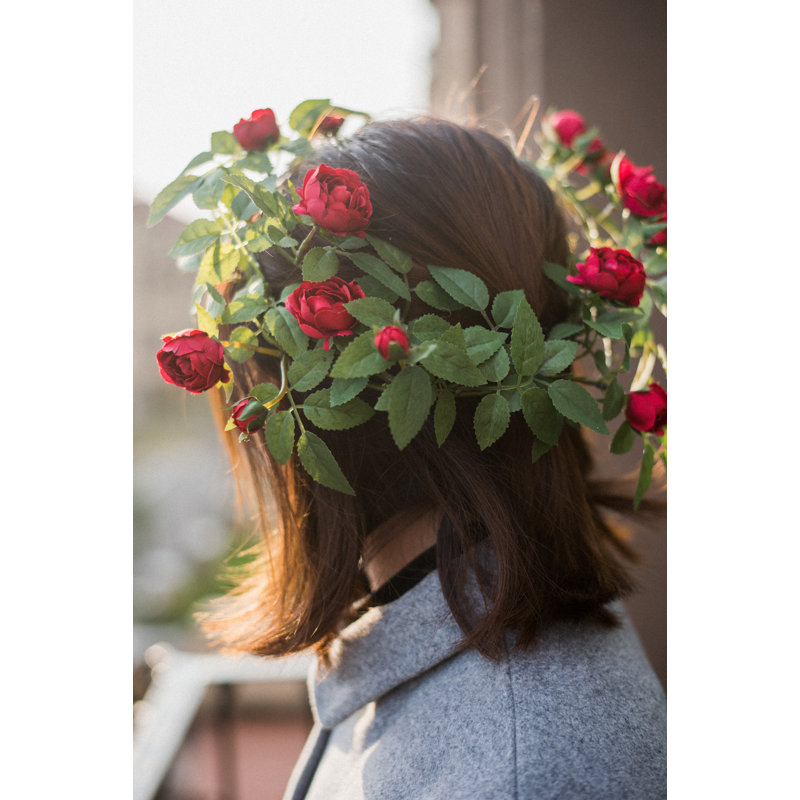 Tige de roses de vigne en soie, Rose