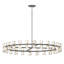 Luxueux cristal noir de 48 pouces, éclairage de décoration intérieure, éclairage à DEL avec cristaux transparents, fixation au plafond, câblé, blanc chaud 2700k, distribution uniforme, cadre en fer facile à installer