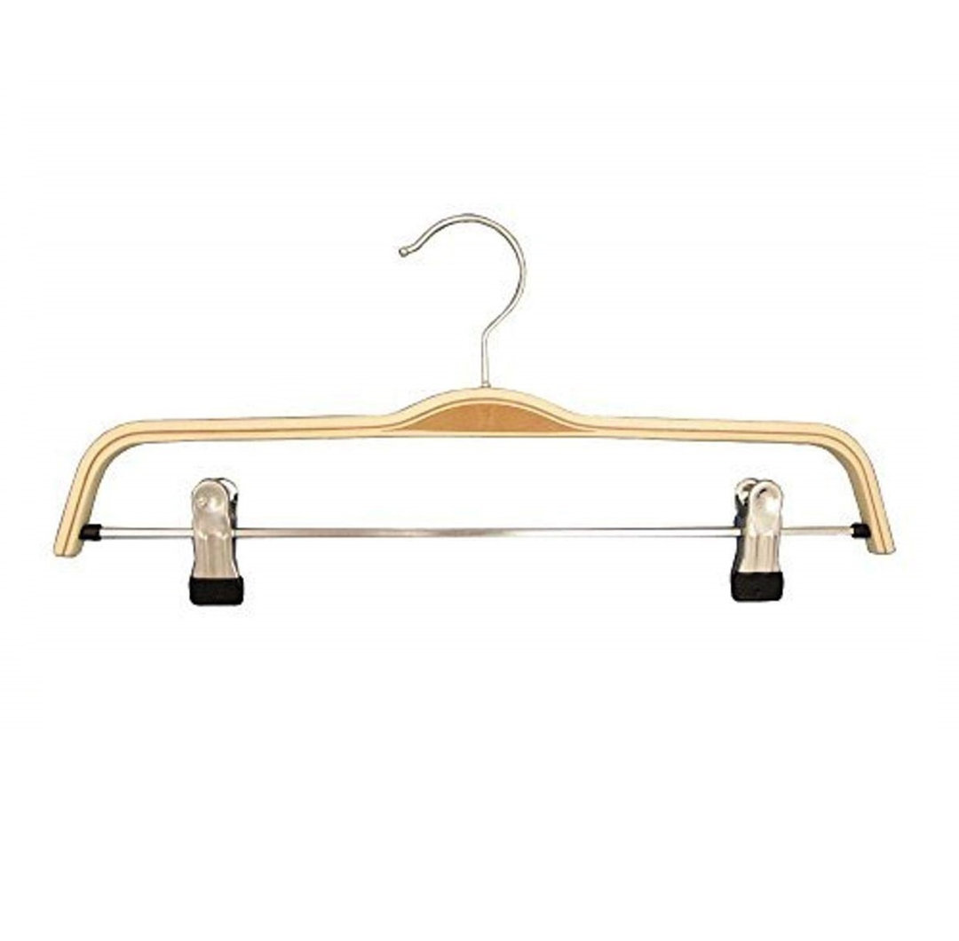 Van Reipen Wood Hangers With Clips for Skirt/Pants (Set of 50) Rebrilliant