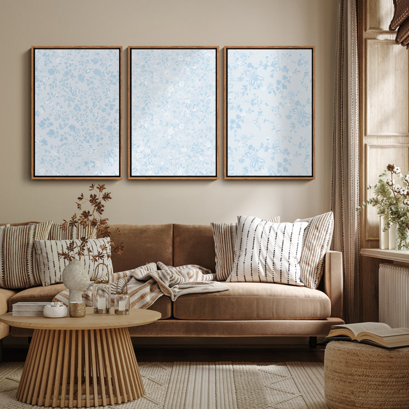 Art mural encadré, rétro, antique, classique pour chambre à coucher - 24 po x 36 po x 3 panneaux, H 36 po x l 24 po, Naturel