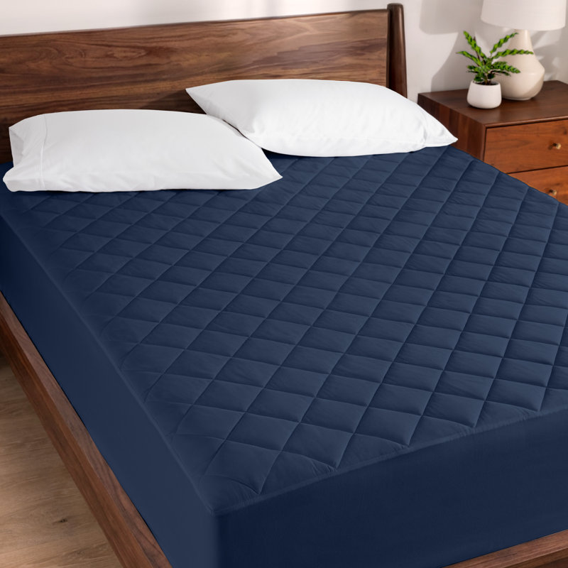 Quilted Mattress Pad, Queen, Blue