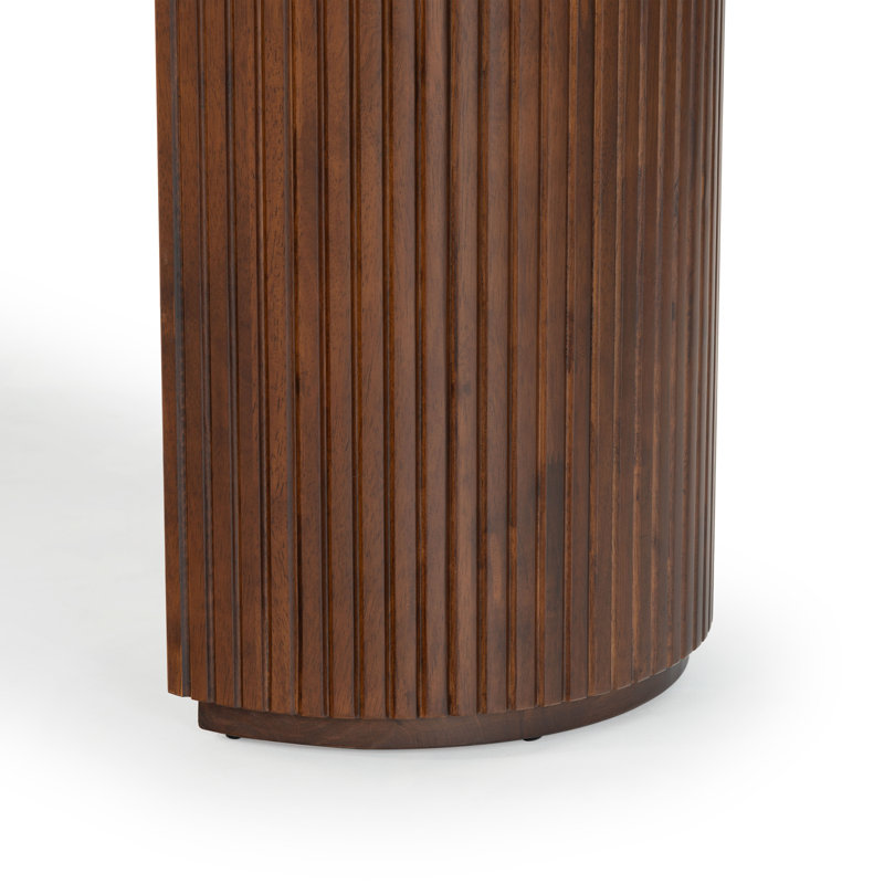 Rikki Fluted 1 Drawer Console, Walnut