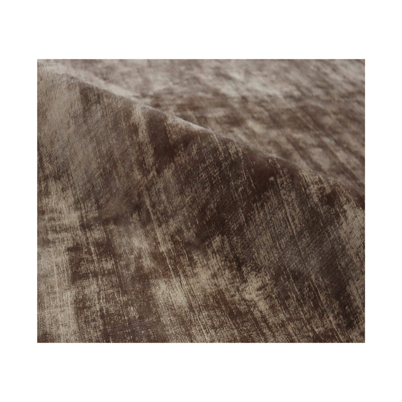 Hand-Loomed Lux Silk Brown Area Rug, Rectangle 10' x 14'