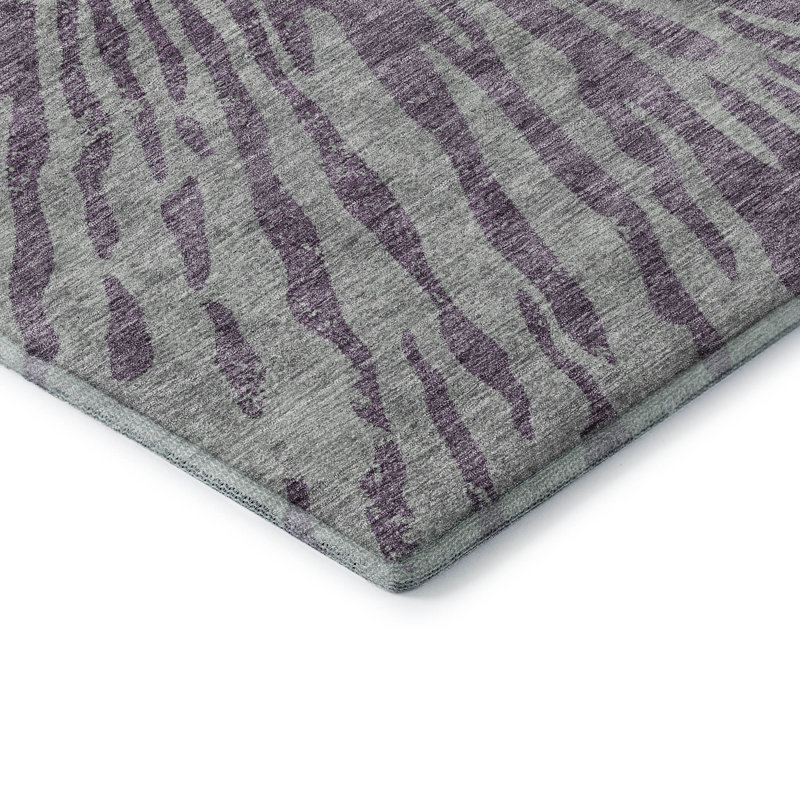 Premium Machine Washable Prisco Purple Rug, Rectangle 5' x 7'6"