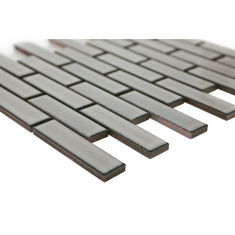 Seni 1 in. x 4 in. Glossy Porcelain Tile, Gray