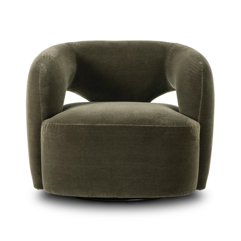 Mazie Swivel Barrel Chair, Monte Olive Polyester Blend