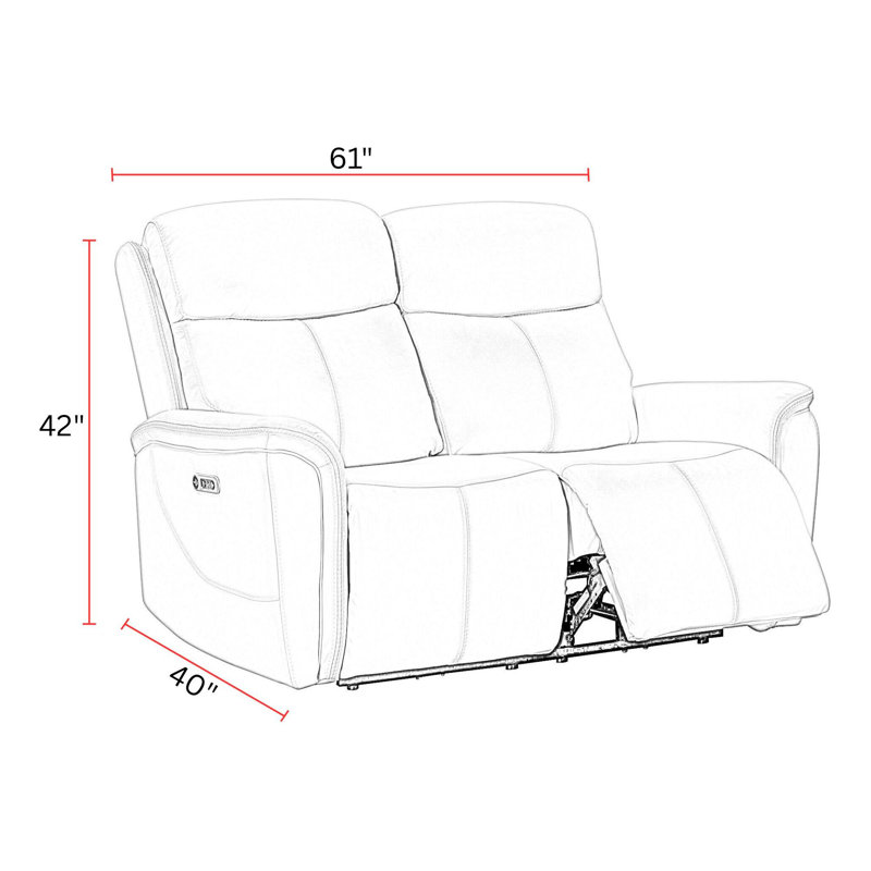 Allysia Power Reclining Loveseat, Auburn