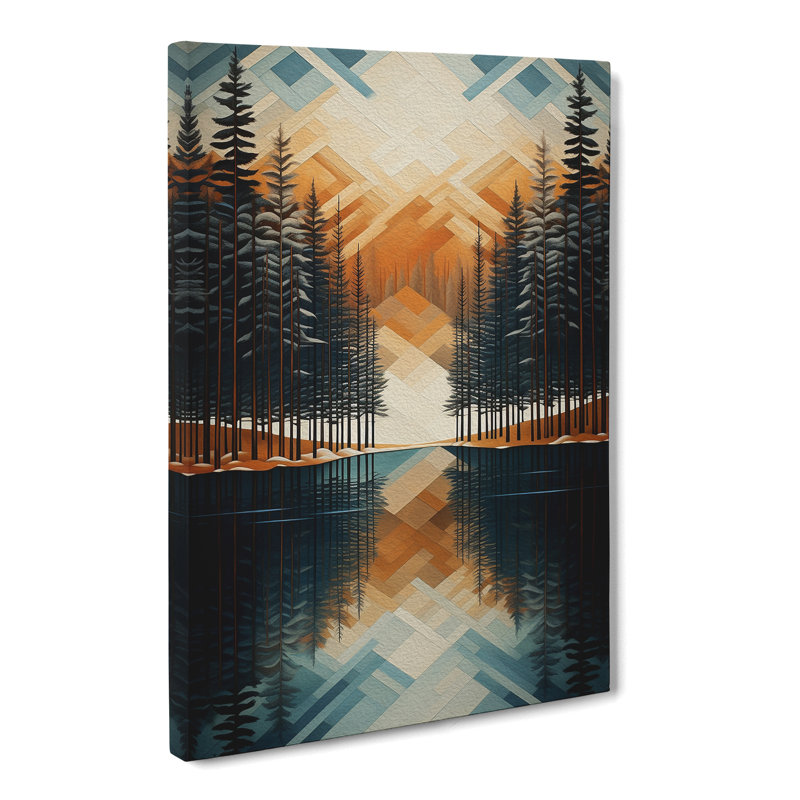 Winter Landscape Geometric No.3 - No Frame Print, 60cm H x 40cm W x 3cm D