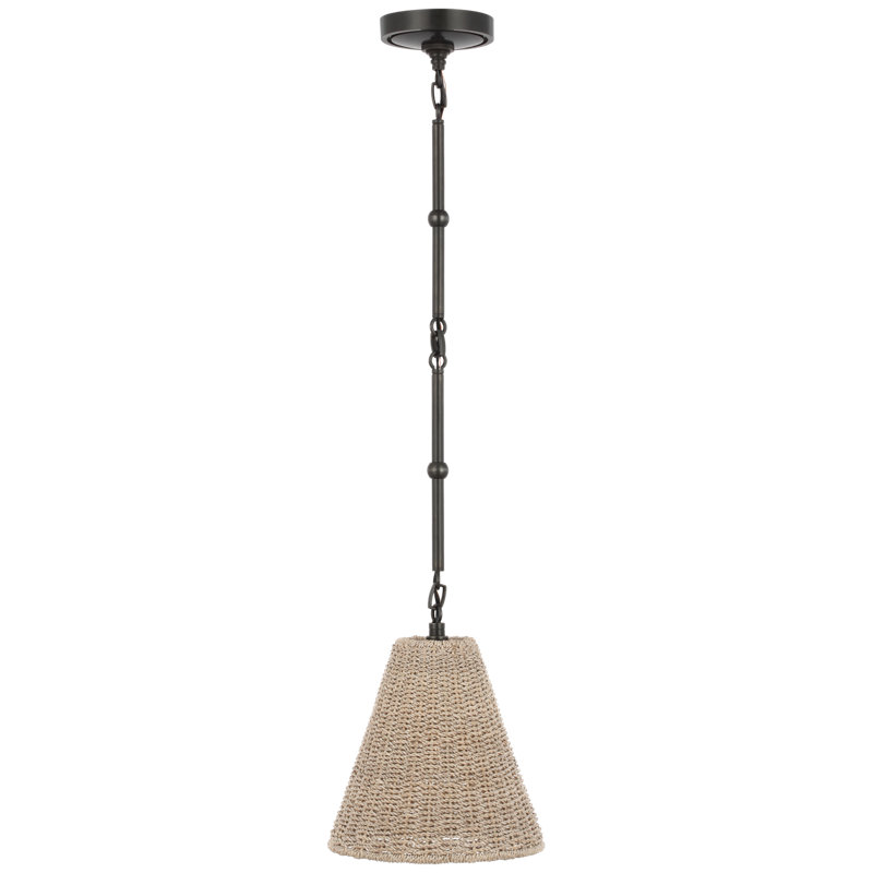 Goodman Pendant by Thomas O'Brien, 10.5" H x 9.5" W x 9.5" D, Ash, Bronze
