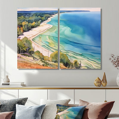 «Michigan Grand Lakes Horizon», art mural moderne noir