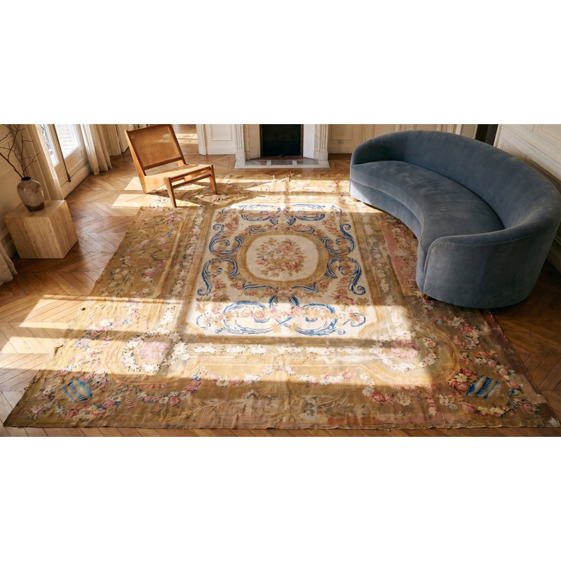 Antique Oversized Savonnerie French Knotted Rug