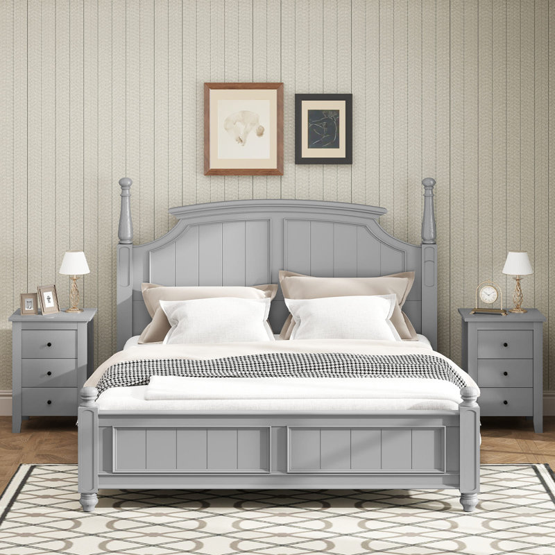 46cm W Particle Board Bedside Table, Gray
