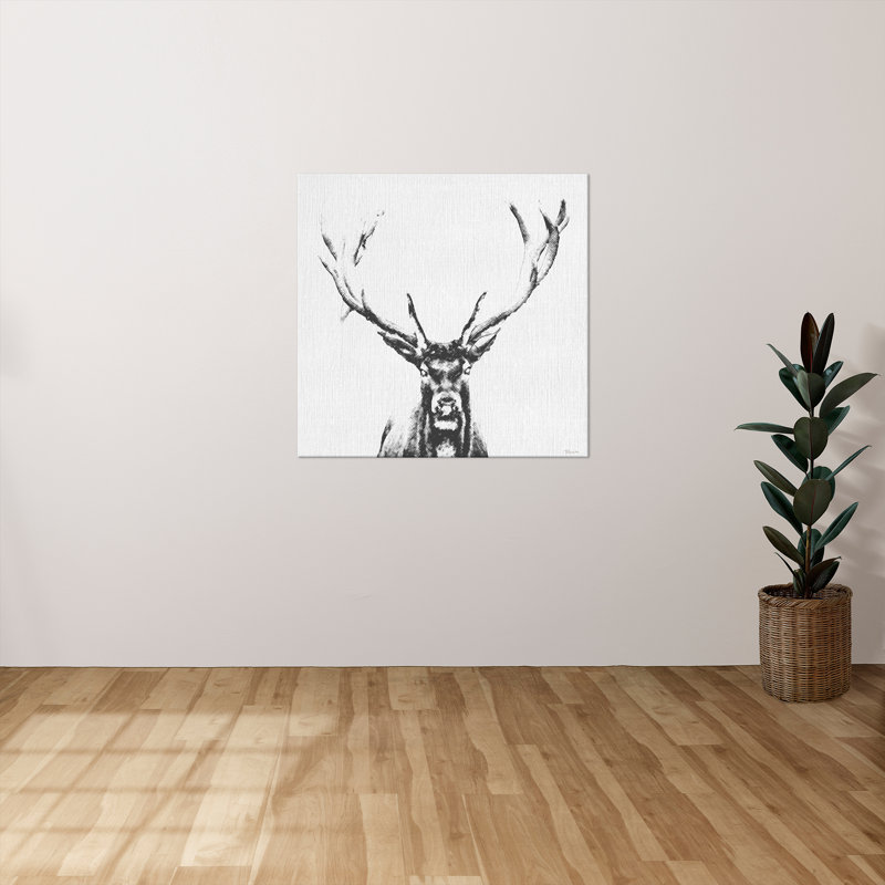 "Graphite Deer" par Katrina Craven, reproduction sur toile, H 24 po x l 24 po x P 1,5 po