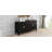 4-Door Sideboard Storage Cabinet For Living Room And Dining Room, Two Large Cabinets With Gold Handles And Adjustable Shelf, Black