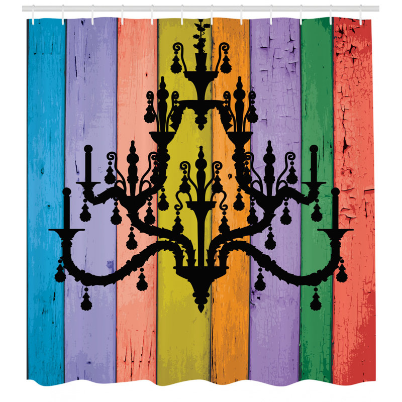 Shower Curtain with Hooks Included, 70" H x 69" W
