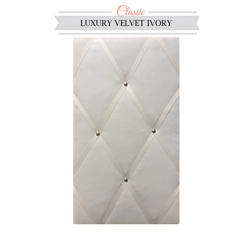 Fabric Corkboard / Bulletin Board, Ivory, 28 x 48 cm