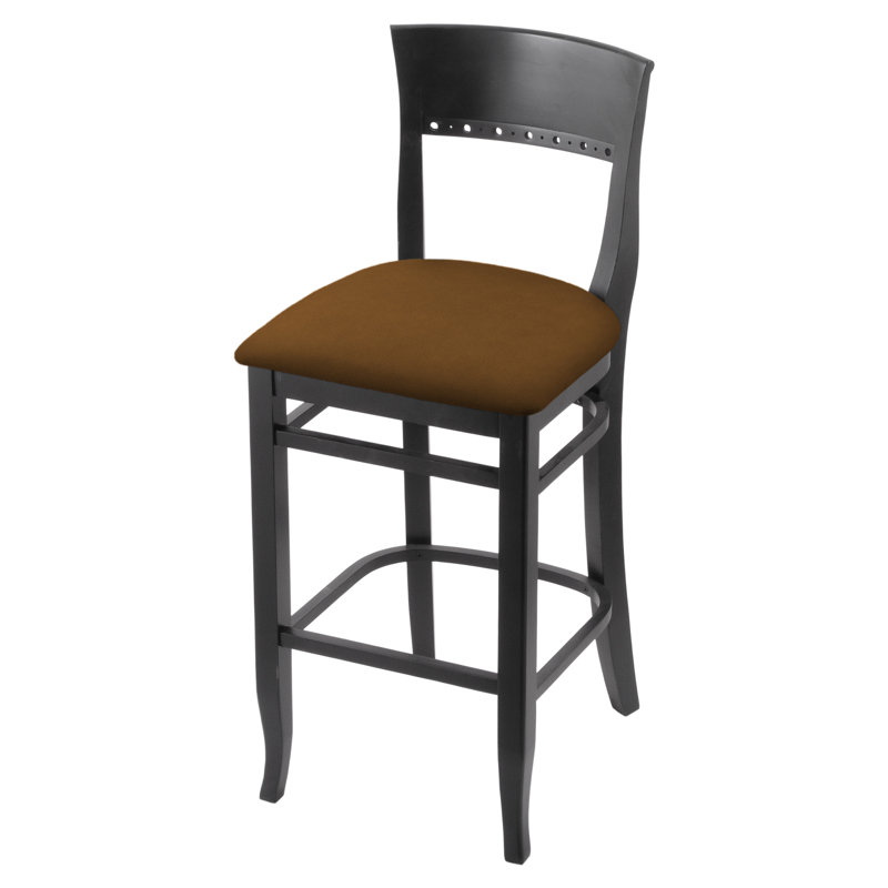 25" Bar Stool, Black, Canter Thatch