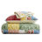 Modern Floral Geometric Quilt Set, 3-Piece Reversible Coverlet and Pillow Shams-110379268-110379274