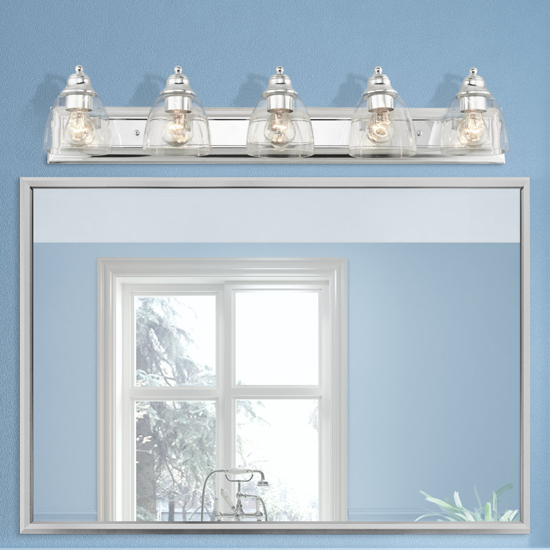 5 - Light Dimmable Vanity Light, Polished Chrome