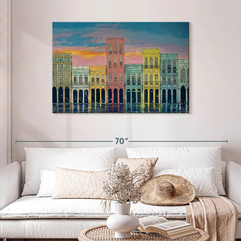 Lilie Cuban Pastel Homes, H 30 po x l 45 po
