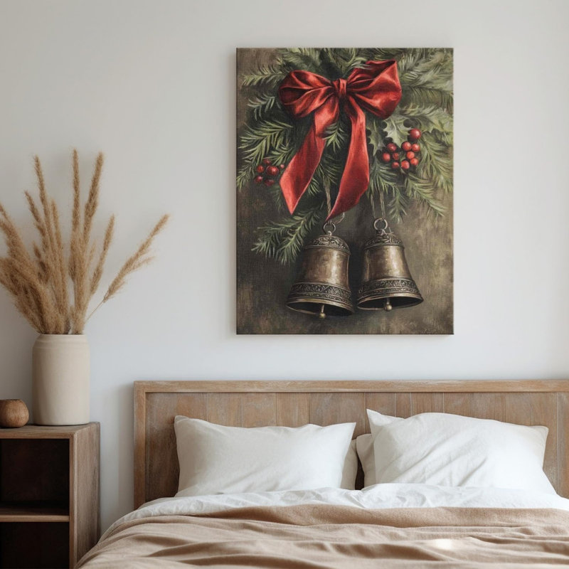 Art mural en toile 24 po x 36 po Christmas Bells