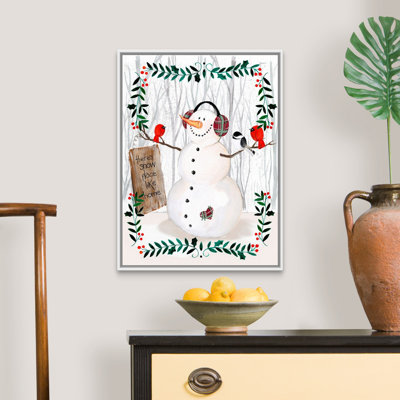 " Folk Snowman Forest II " by Jennifer Paxton Parker Painting Print