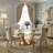 5-Piece Modern Glam Dining Table Set, Rectangular Tempered Glass with Lion Head Ring Pull Dining Chairs-1144627629-1144627632