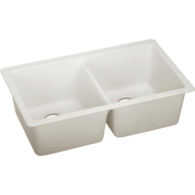 Évier de cuisine à double cuve encastrable l 33 po x l 19 po Quartz Luxe
