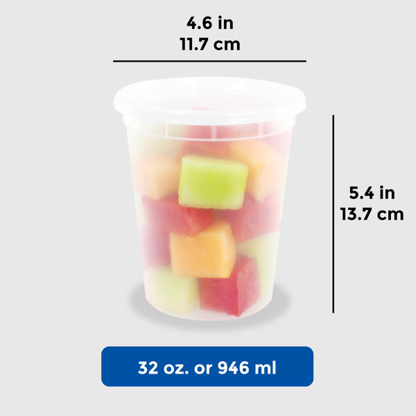 Freshware Food Storage Containers [50 Set] 8 oz Plastic Deli Containers  with Lid