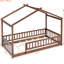 Structure de lit simple en noyer avec clôture, créant un espace enchanteur pour le plaisir