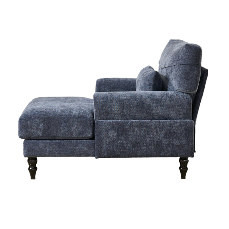 Chaise longue rembourrée avec coussin, Bleu