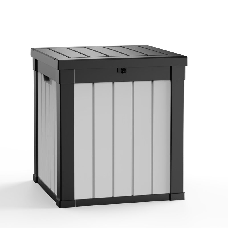 Boîte de rangement en plastique 50 gallons avec couvercle, rangement résistant aux intempéries pour meubles de patio, jouets de piscine et outils de jardin