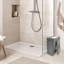 Grey Slimline Bathroom Storage Cabinet, Freestanding Wooden Toilet Paper Holder with Lid, Space-Saving Bathroom Organiser