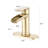 Single Handle Bathroom Waterfall Faucet - Brushed Gold With Deck Plate & Overflow Pop Up Drain Exceptionality Loyalty-121612888