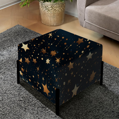 Glamour Blue Midnight Stars - Repose-pieds carré abstrait