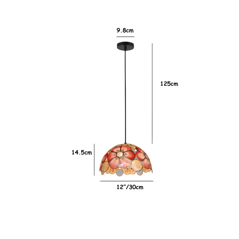 Sputnik 12cm H Metal Bowl Pendant Shade ( Screw On ) in Red