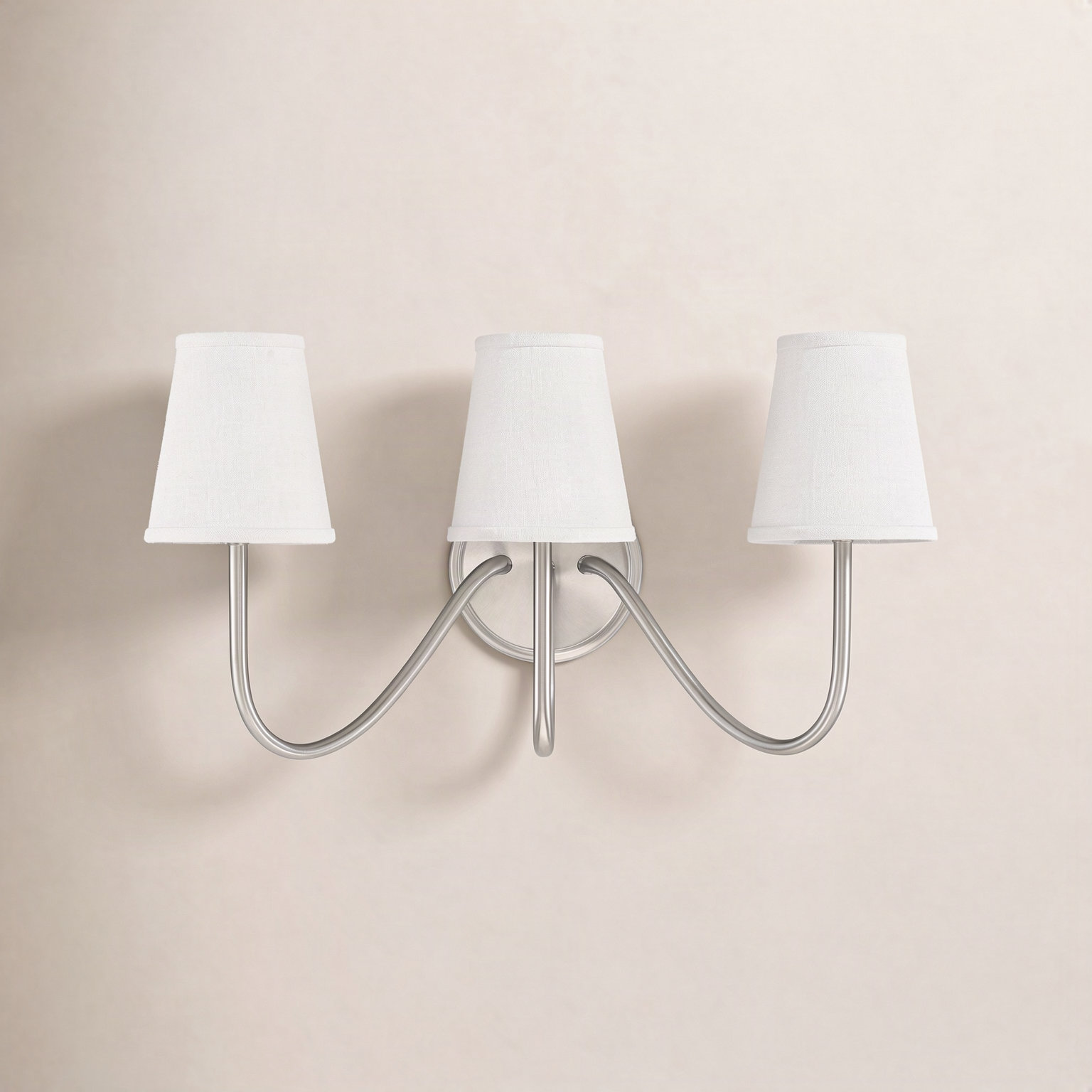 Mariposa 3-Light Dimmable Armed Sconce, Brushed Nickel