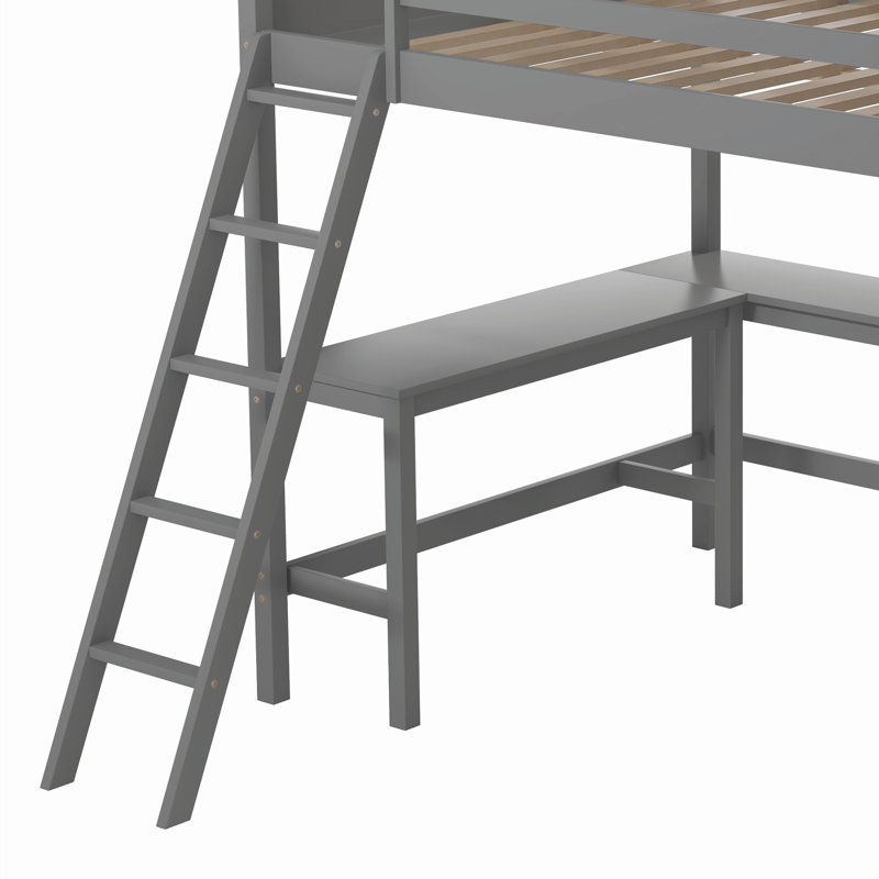 Giselly Kids Full Loft Bed, Gray