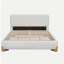 Lit rembourré Elegant Boucle, centre de chambre luxueux et confortable, grand lit, blanc