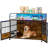 Large Heavy Duty Dog Crate Furniture with Two Platforms - Double-Doors, Chew-Proof Kennel with Storage & Decorative Design