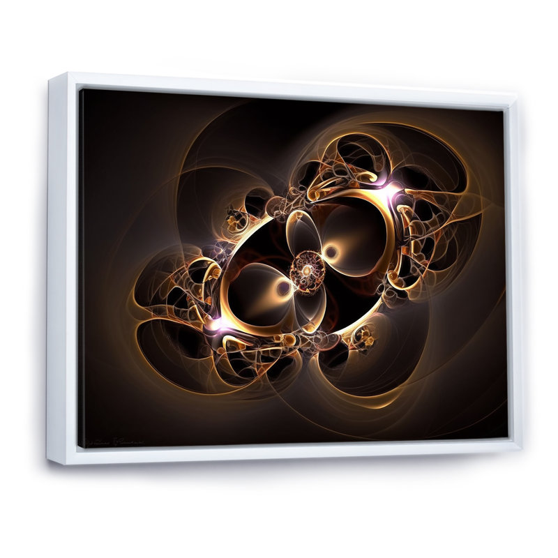Infinite galaxie - fractales, impressions d'art mural, Cadre flottant blanc, H 16 po x l 32 po x P 1 po