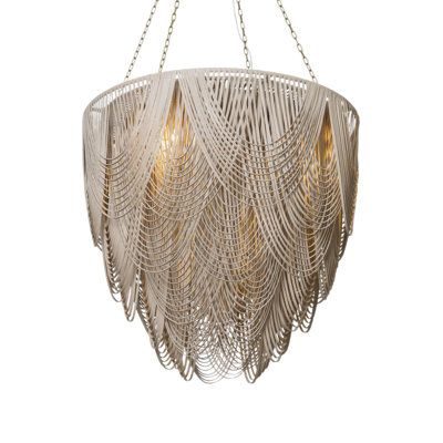 Extra Large Leather Fringe Flushmount Chandelier
