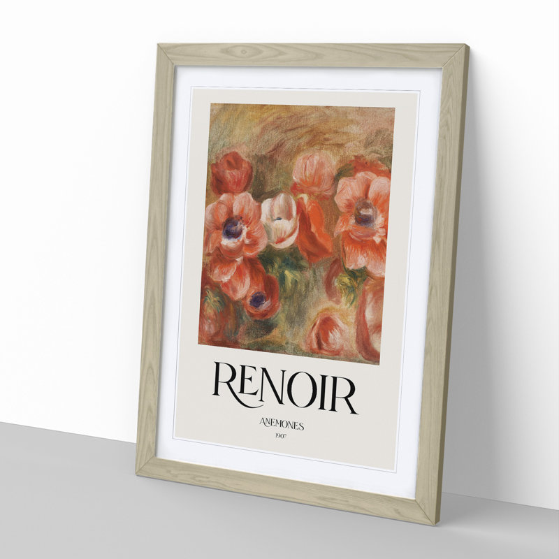 Anemones by Pierre-Auguste Renoir - Picture Frame Painting, Oak Framed, 65cm H x 48cm W x 2cm D